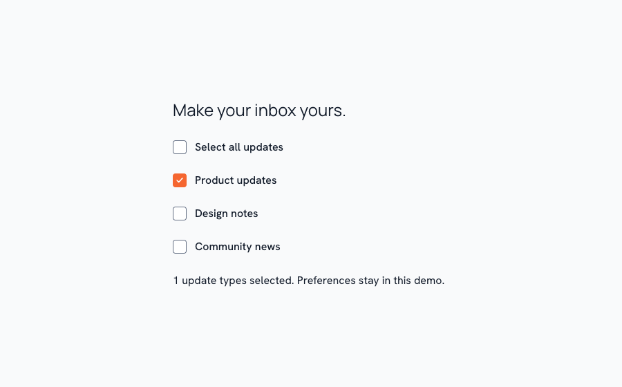 Checkbox rendered with Rayden UI 0.10.1