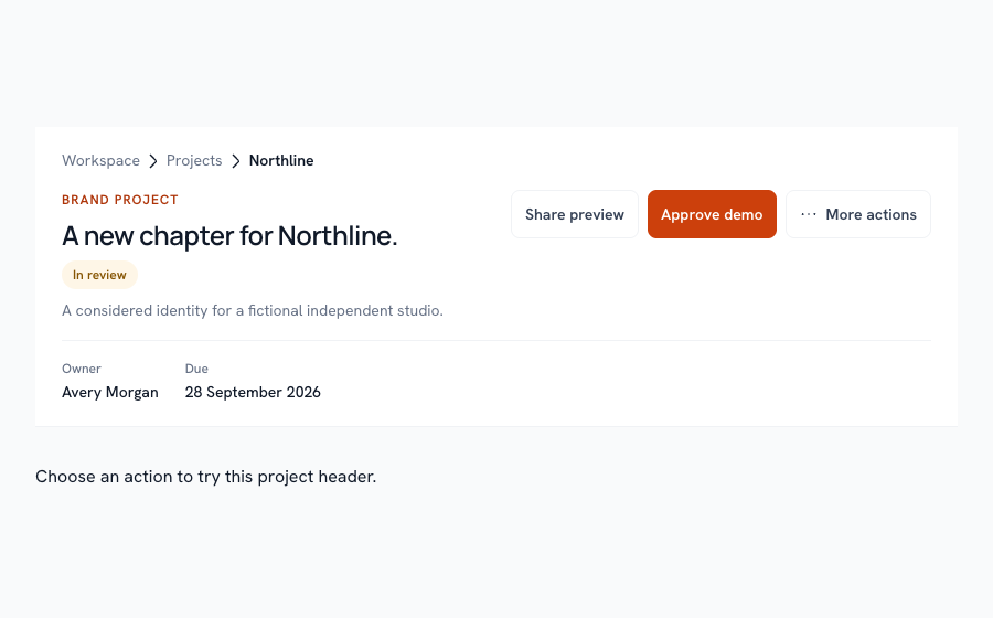 Page header rendered with Rayden UI 0.10.1