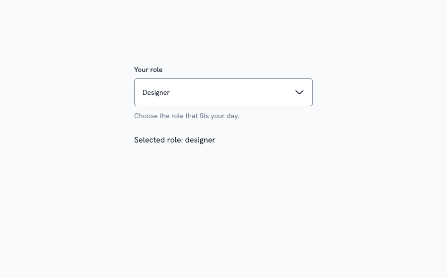 Select rendered with Rayden UI 0.10.1